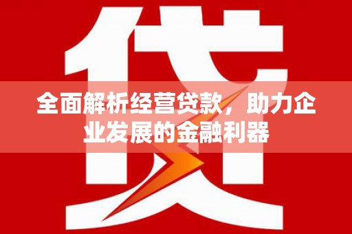公馆全面解析经营贷款，助力企业发展的金融利器