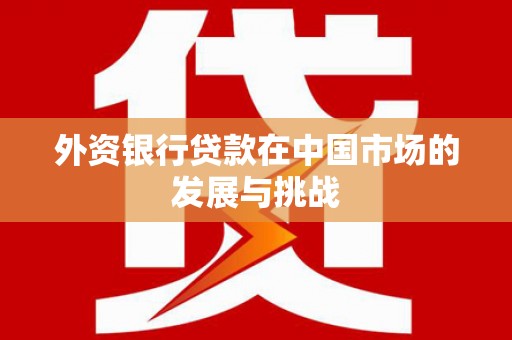 公馆外资银行贷款在中国市场的发展与挑战