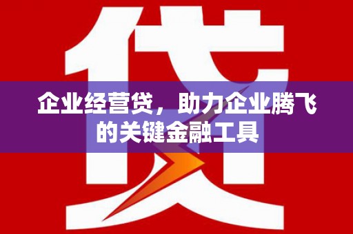 公馆企业经营贷，助力企业腾飞的关键金融工具
