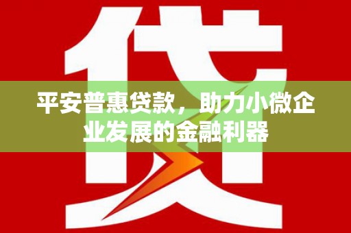 公馆平安普惠贷款，助力小微企业发展的金融利器