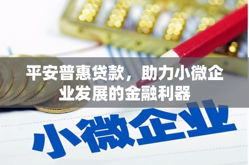 公馆平安普惠贷款，助力小微企业发展的金融利器