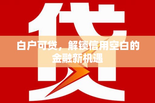 公馆白户可贷，解锁信用空白的金融新机遇