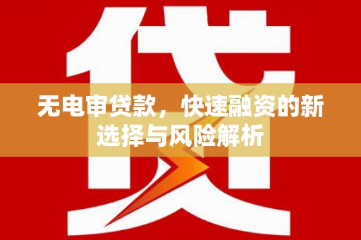 公馆无电审贷款，快速融资的新选择与风险解析