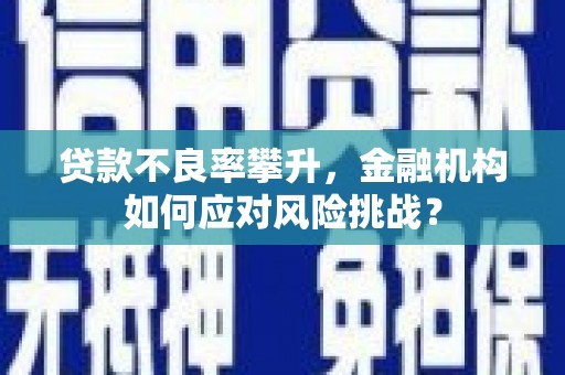 公馆贷款不良率攀升，金融机构如何应对风险挑战？