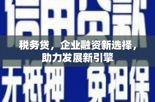 公馆税务贷，企业融资新选择，助力发展新引擎