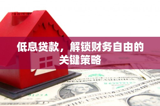 公馆低息贷款，解锁财务自由的关键策略