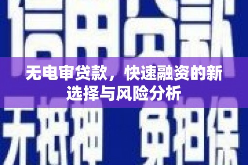 公馆无电审贷款，快速融资的新选择与风险分析