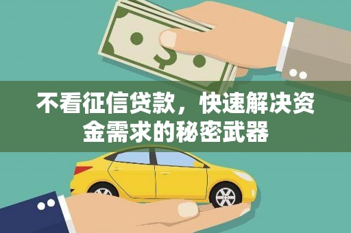 公馆不看征信贷款，快速解决资金需求的秘密武器