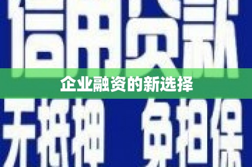 公馆企业融资的新选择
