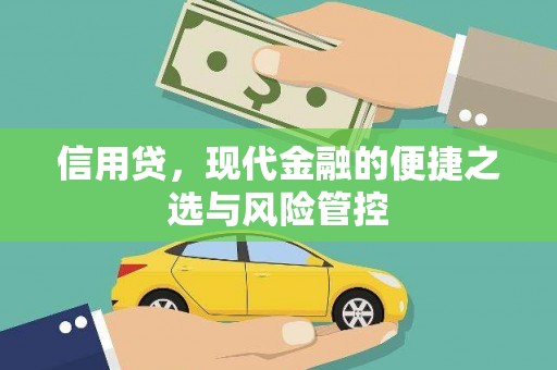 公馆信用贷，现代金融的便捷之选与风险管控