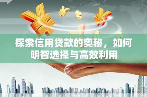 公馆探索信用贷款的奥秘，如何明智选择与高效利用