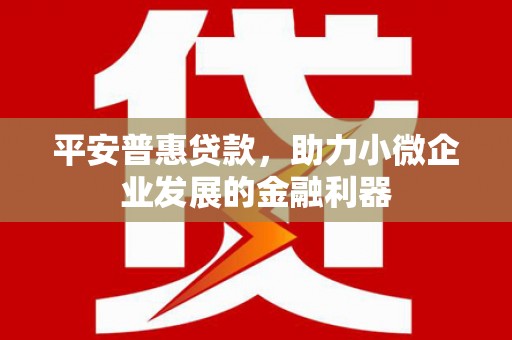 公馆平安普惠贷款，助力小微企业发展的金融利器