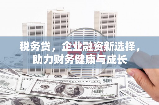 公馆税务贷，企业融资新选择，助力财务健康与成长